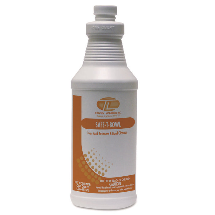 Safe-T-Bowl Liquid Toilet Bowl Cleaner, Unscented, 32 oz Bottle, 12/Carton