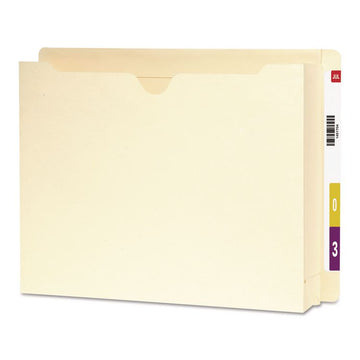 Heavyweight End Tab File Jacket with 2" Expansion, Straight Tab, Letter Size, Manila, 25/Box