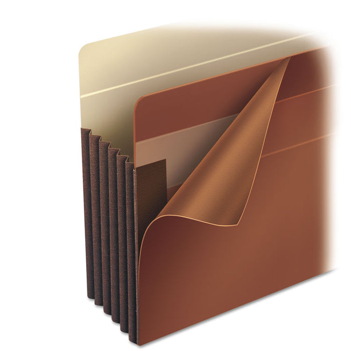 Heavy-Duty Redrope End Tab TUFF Pockets, 5.25" Expansion, Letter Size, Redrope, 10/Box