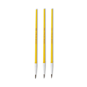 Watercolor Brush Set, Size 2, Camel-Hair Blend, Round Profile, 3/Pack