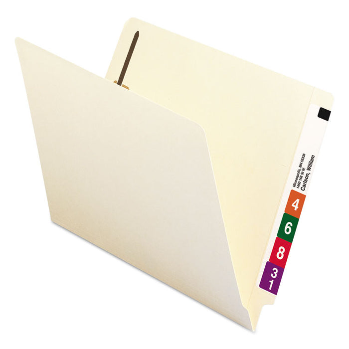 Recycled Manila End Tab Fastener Folders, Straight Tab, Expands 0.75", 2 Fasteners, Letter Size, Manila, 50/Box