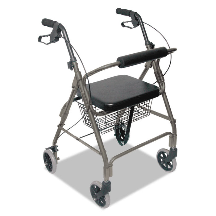 Ultra Lightweight Rollator, Adjusts 33.75" to 38", 300 lbs Capacity, Titanium