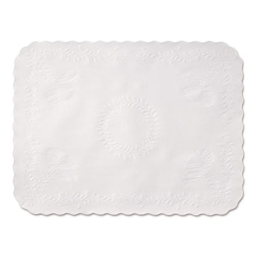 Scalloped Edge Traymat, Smooth Surface, 16.63" x 12.75", White, 1,000/Carton
