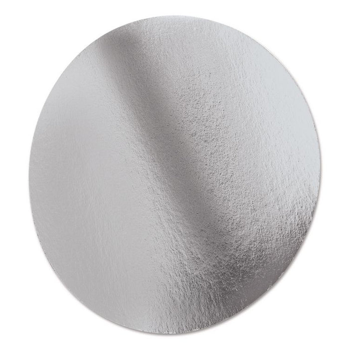 Foil Laminated Board Lids, 8.25" Diameter, Silver, Aluminum, 500/Carton