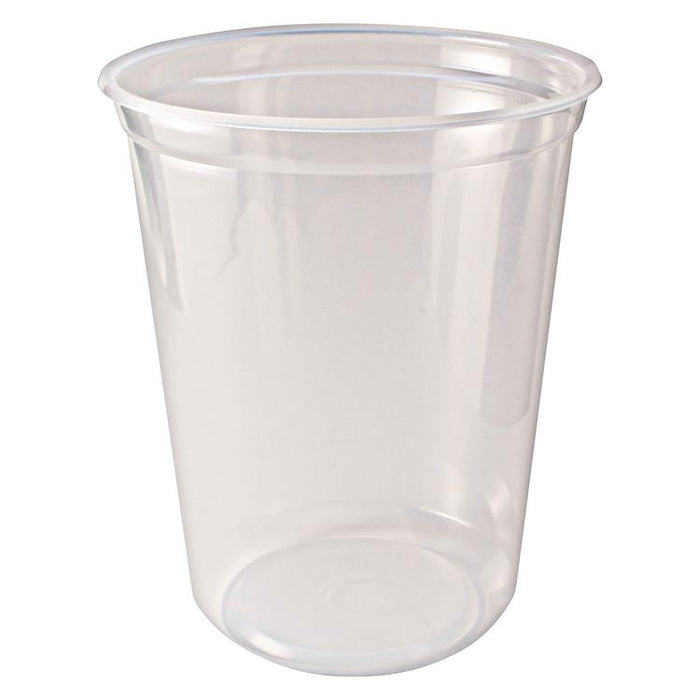 Microwavable Deli Containers, 32 oz, 4.6" Diameter x 5.6" h, Clear, Plastic, 500/Carton