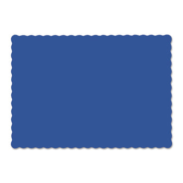 Placemats, Smooth Surface, Scalloped Edges, 13.5" x 9.5", Navy Blue, 1,000/Carton