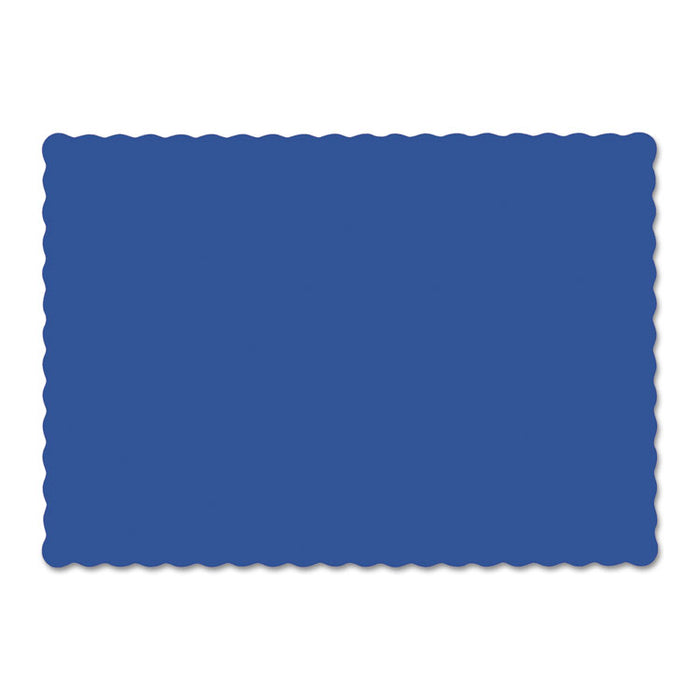 Placemats, Smooth Surface, Scalloped Edges, 13.5" x 9.5", Navy Blue, 1,000/Carton