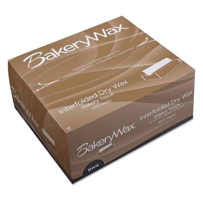 EcoCraft Interfolded Dry Wax Bakery Tissues, 6 x 10.75, White, 1,000/Box, 10 Boxes/Carton