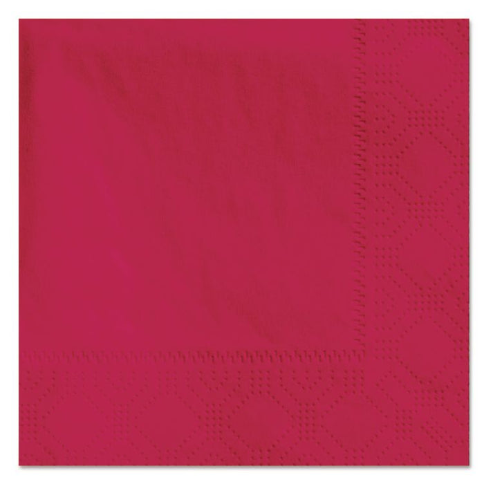 Embossed Beverage Napkins, 2-Ply, 9.5 x 9.5, Red, 1,000/Carton