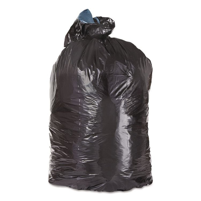 Low-Density Can Liners, 56 gal, 1.25 mil, 43" x 47", Black, Flat Pack, 100/Carton