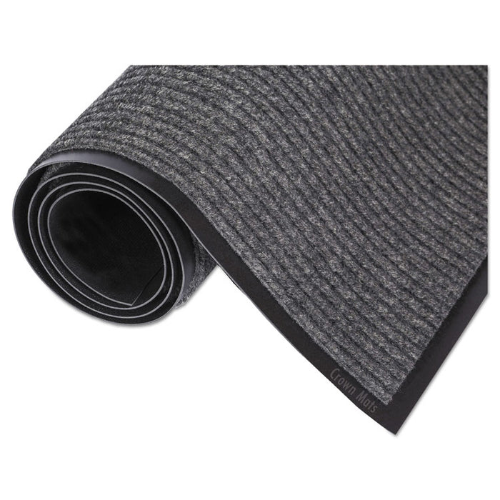 Needle-Rib Wiper/Scraper Mat, Rectangular, Gray Ribbed Surface, 36" x 60"