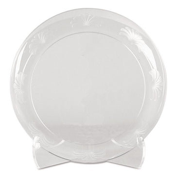 Designerware Plates, Plastic, 6" dia, Clear, 10/Pack, 18 Packs/Carton