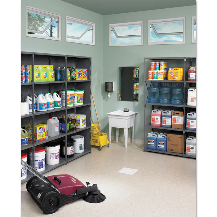 Closed Commercial Steel Shelving, Five-Shelf, 36w x 18d x 75h, Medium Gray