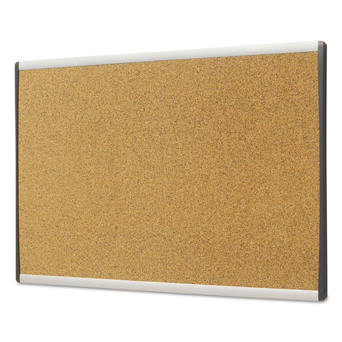 ARC Frame Cubicle Board, Cork Bulletin, 24" x 14", Tan Surface, Satin Aluminum Frame