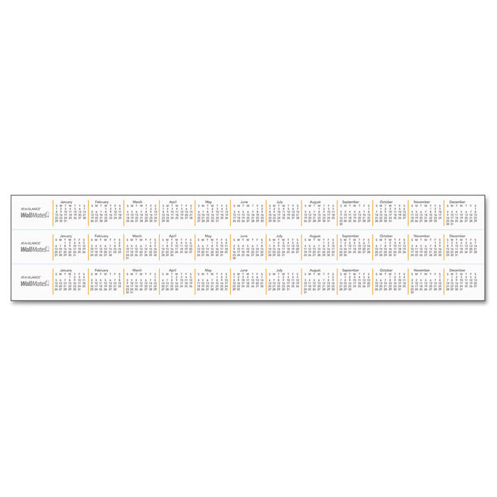 WallMates Self-Adhesive Dry Erase Monthly Planning Surfaces, 36 x 24, White/Gray/Orange Sheets, Undated