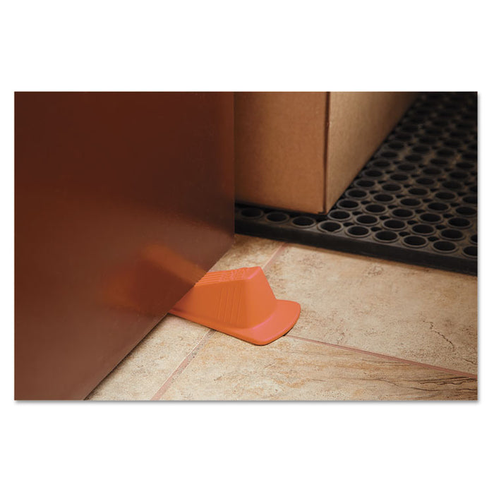 Giant Foot Doorstop, No-Slip Rubber Wedge, 3.5w x 6.75d x 2h, Safety Orange