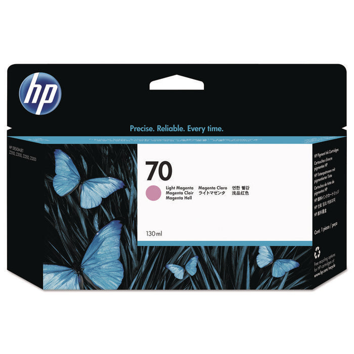 HP 70 (C9455ACT) Light Magenta Original DesignJet Ink Cartridge, 20/Carton