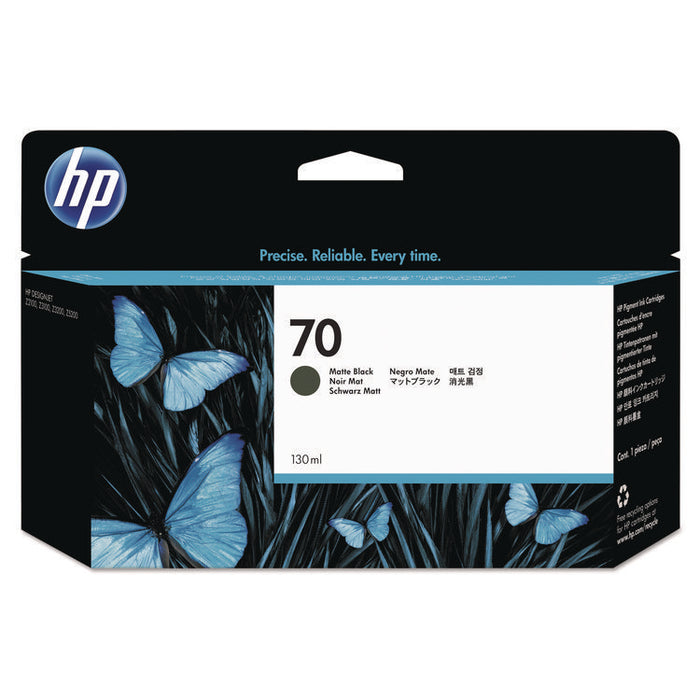 HP 70 (C9448ACT) Matte Black Original DesignJet Ink Cartridge, 20/Carton