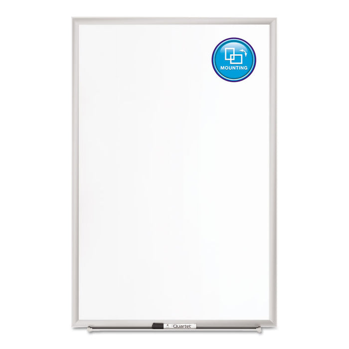 Classic Series Porcelain Magnetic Dry Erase Board, 96" x 48", White Surface, Satin Aluminum Frame