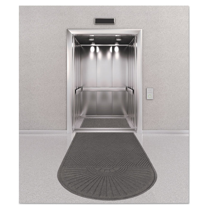 EcoGuard Diamond Floor Mats, Rectangular with Single Fan, Charcoal Gray Carpeted Surface, 72" x 36"
