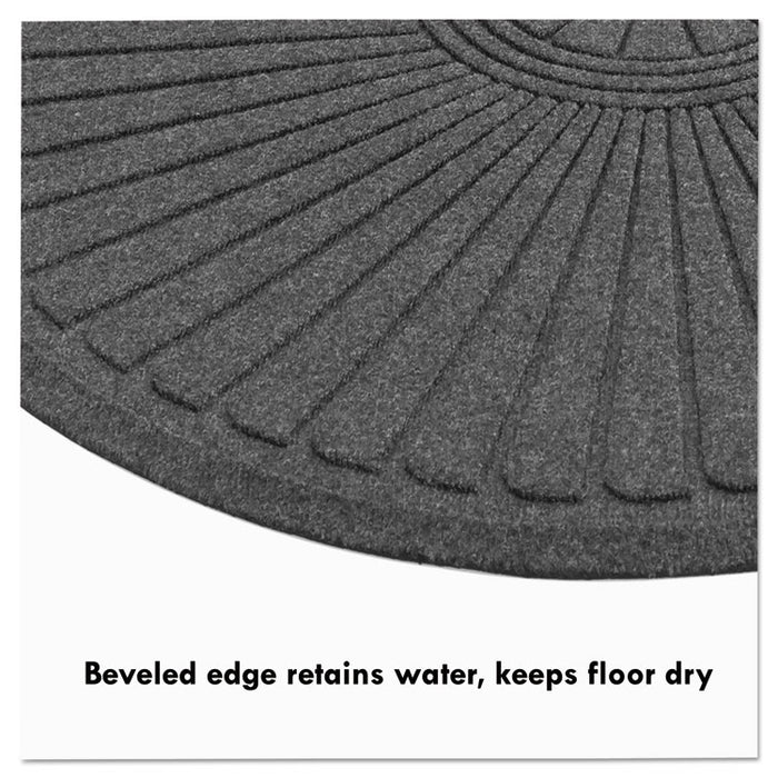 EcoGuard Diamond Floor Mats, Rectangular with Single Fan, Charcoal Gray Carpeted Surface, 72" x 36"