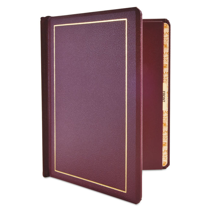 Binder for Corporation Minutes, 3 Posts, 2" Capacity, 11 x 8.5, Red w/Gold Trim