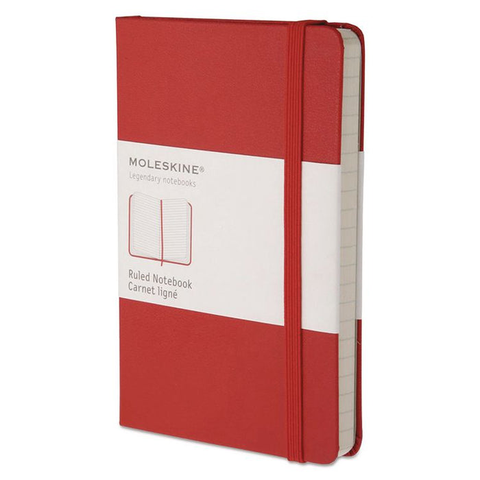 Hard Cover Notebook, 1-Subject, Narrow Rule, Red Cover, (192) 5.5 x 3.5 Sheets