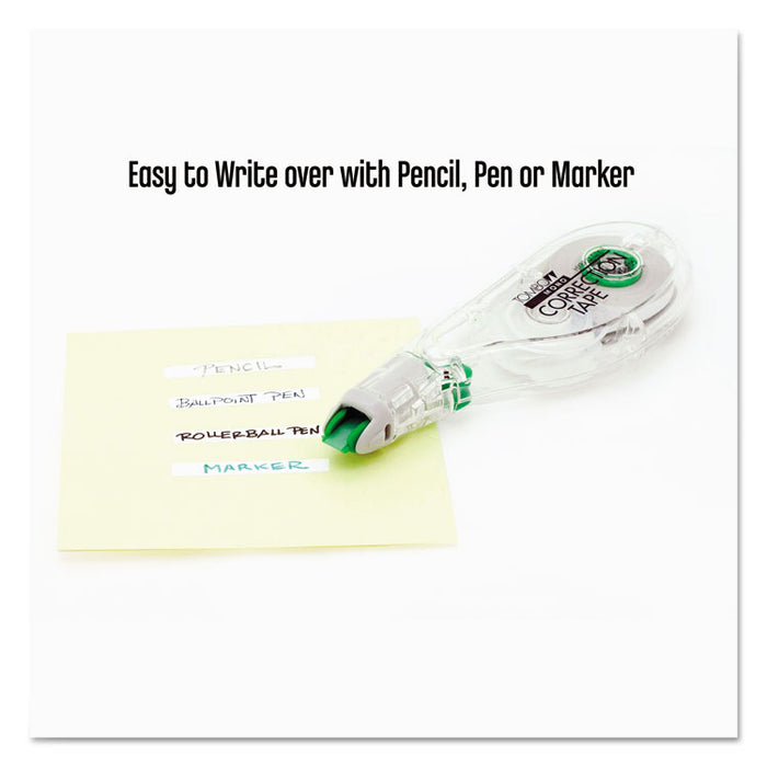 MONO Hybrid Correction Tape Value Pack, Non-Refillable, 0.17" x 32.83 ft, White Tape, Clear/Green Dispenser, 10/Pack