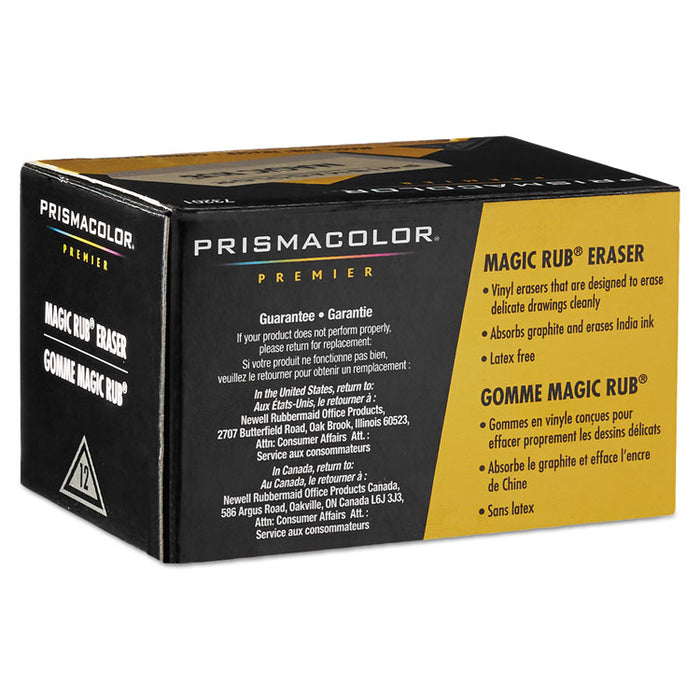 MAGIC RUB Eraser, For Pencil/Ink Marks, Rectangular Block, Medium, Off White, Dozen