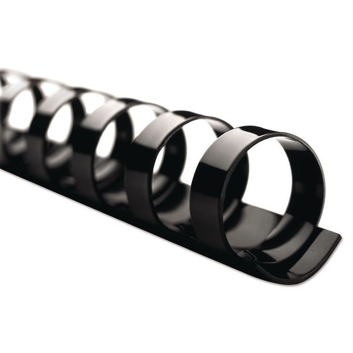 CombBind Standard Spines for 11 x 8.5 Documents, 19 Rings, 0.75" (160-Sheet) Capacity, Black, 100/Box