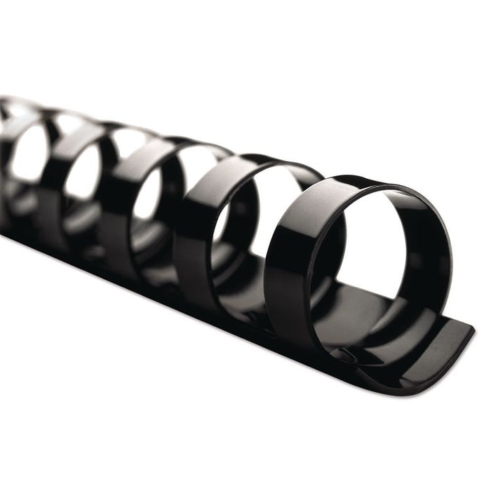 CombBind Standard Spines for 11 x 8.5 Documents, 19 Rings, 0.5" (90-Sheet) Capacity, Black, 100/Box