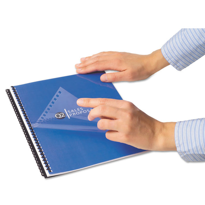 ProClick Pre-Punched Cover, Plastic, Square Corners, 11.75 x 8.5, Clear, 25/Pack