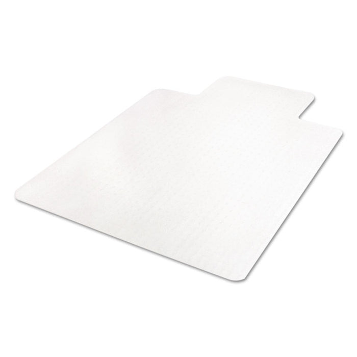 EconoMat Occasional Use Chair Mat for Flat Pile Carpeted Floors, Rectangular with Lip, 36" x 48", Clear, Ships Flat
