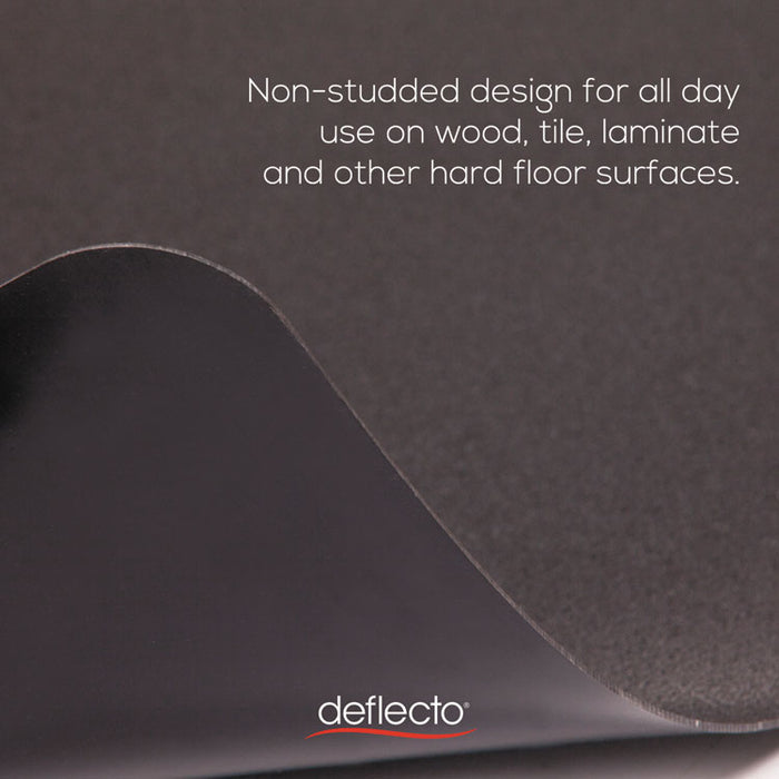 EconoMat Non-Studded All Day Use Chair Mat for Hard Floors, Rectangular, 45" x 53", Black, Ships Flat