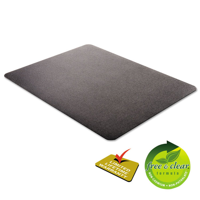 EconoMat Non-Studded All Day Use Chair Mat for Hard Floors, Rectangular, 45" x 53", Black, Ships Flat