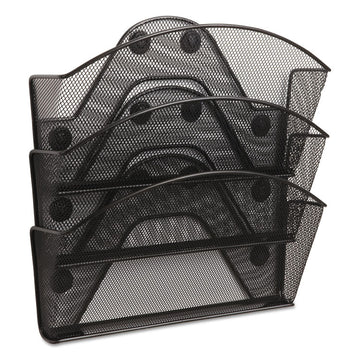 Onyx Magnetic Mesh Panel Accessories, 3 File Pocket, 13 x 4.25 x 13.5. Black