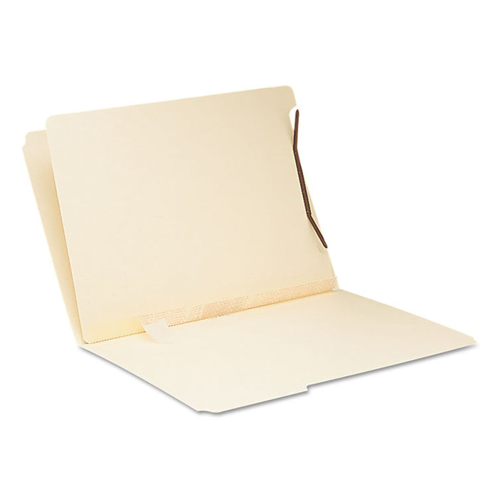 Self-Adhesive Folder Dividers for Top/End Tab Folders, 2 Fasteners, Letter Size, Manila, 100/Box