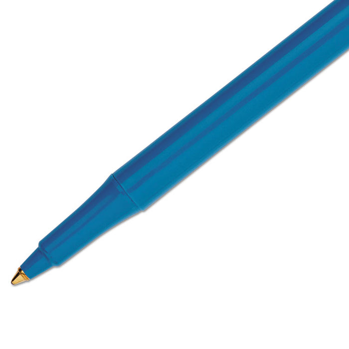 Write Bros. Ballpoint Pen, Stick, Fine 0.8 mm, Blue Ink, Blue Barrel, 12/Pack