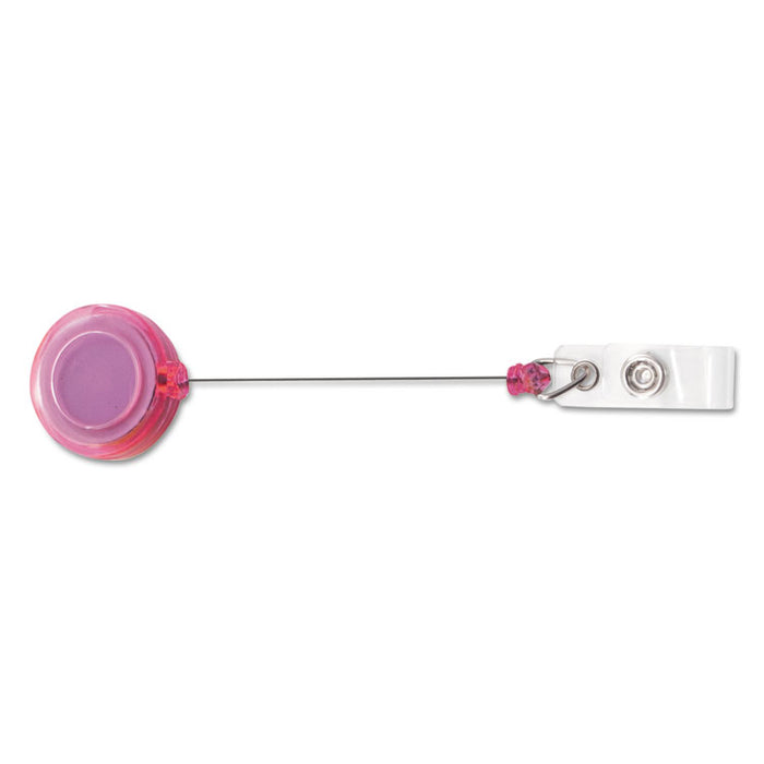 Deluxe Retractable ID Card Reel, 30" Extension, Assorted Colors, 20/Pack