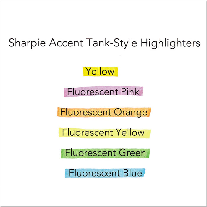 Tank Style Highlighters, Orange Ink, Chisel Tip, Orange Barrel, Dozen