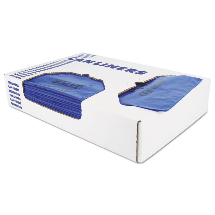 Linear Low-Density Can Liners for Recyclable Waste, 45 gal, 1.3 mil, 40" x 46", Blue, Flat Pack, 100/Carton