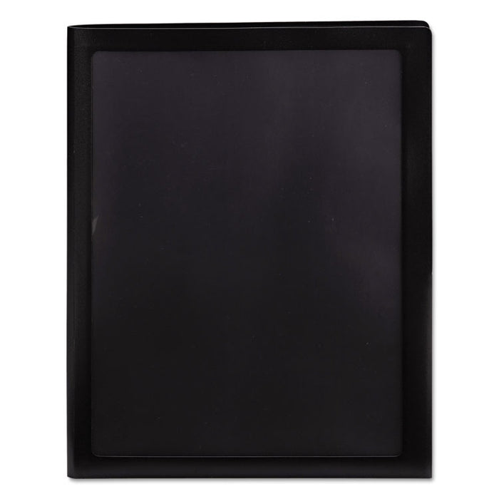 Frame View Poly Two-Pocket Folder, Accommodates (100) 11 x 8.5 Sheets, Clear/Black, 5/Pack