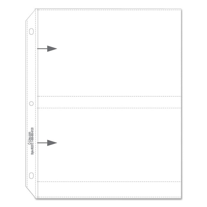 Clear Photo Pages for Four 5 x 7 Photos, 3-Hole Punched, 11.25 x 8.13, 50/Box