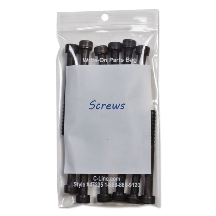 Write-On Poly Bags, 2 mil, 3" x 5", Clear, 1,000/Carton