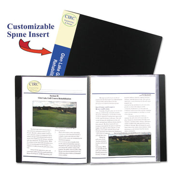 Bound Sheet Protector Presentation Book, 24 Letter-Size Sleeves, Black