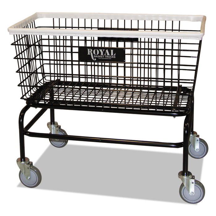Large Wire Laundry Cart, Metal, 19" x 15.75" x 33.5", Black