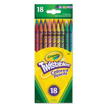 Crayola Twistables Colored Pencils - Assorted Lead - Clear Plastic Barrel - 18 / Set