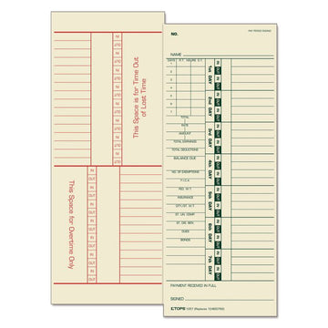 Time Clock Cards, Replacement for 10-800762, Two Sides, 3.5 x 9, 500/Box