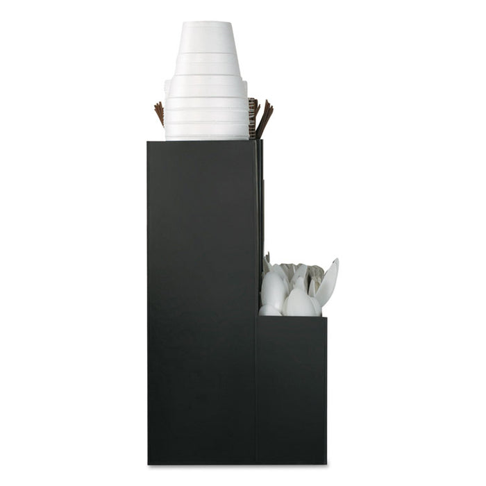 Coffee Condiment Caddy Organizer, 10 Compartments, 5.4 x 11 x 12.6, Black