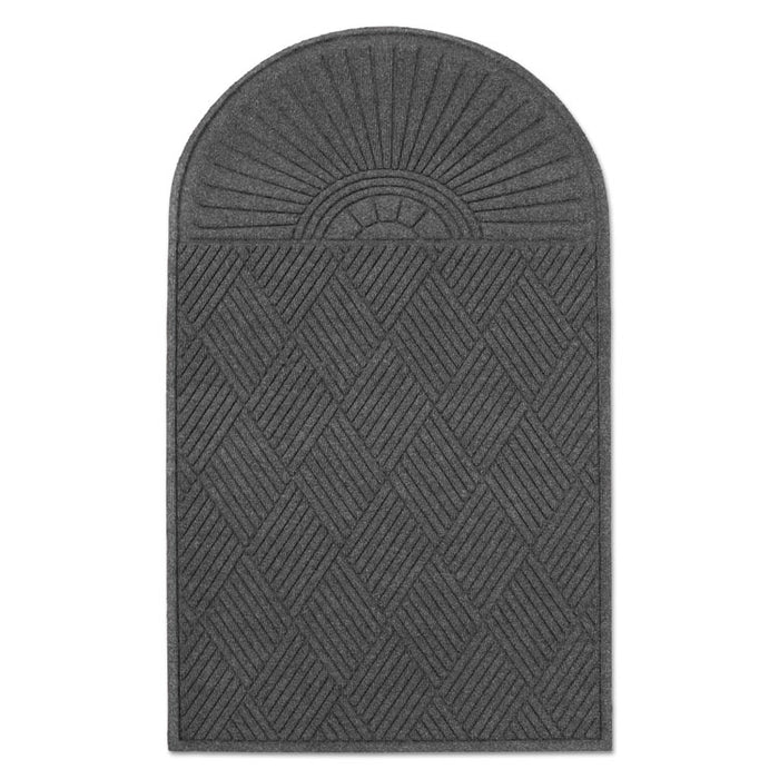 EcoGuard Diamond Floor Mats, Rectangular with Single Fan, Charcoal Gray Carpeted Surface, 72" x 36"